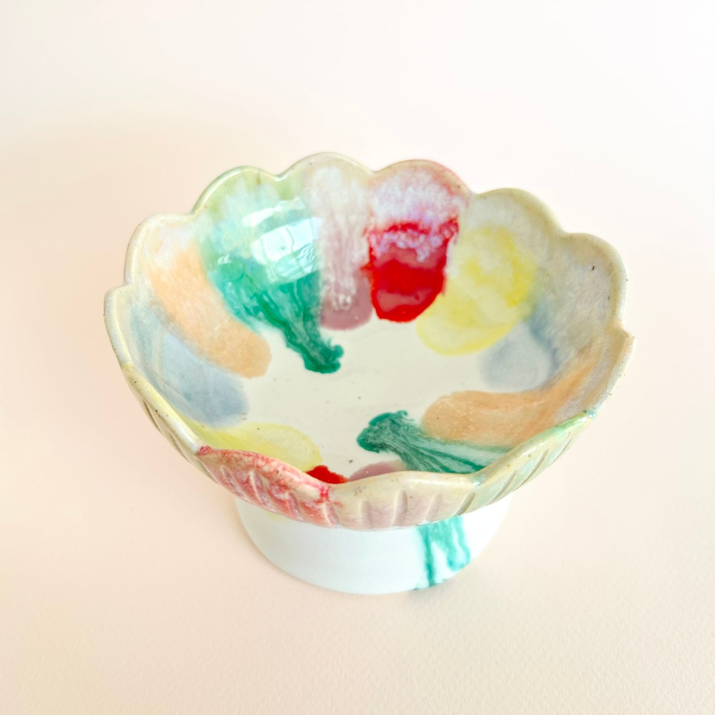 Small Rainbow Pedestal Bowl (Seconds Sale)