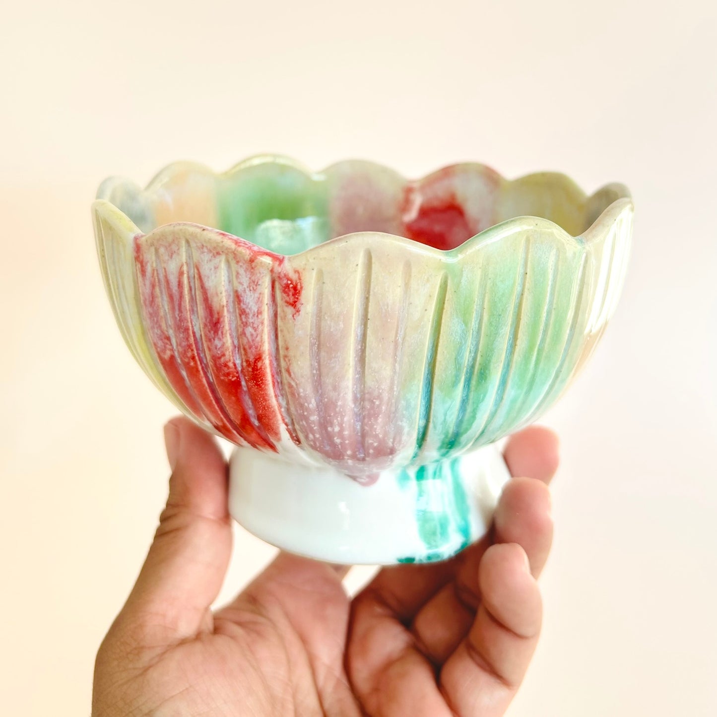 Rainbow Pedestal Bowl (Seconds Sale)