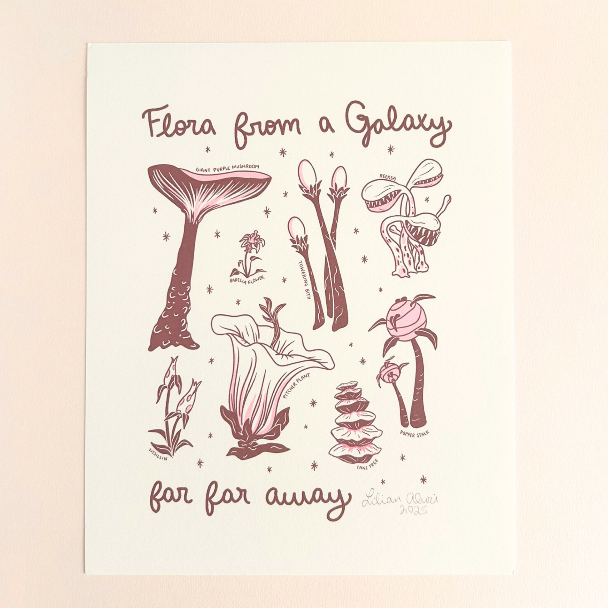 illustration of flowers and plants from star wars