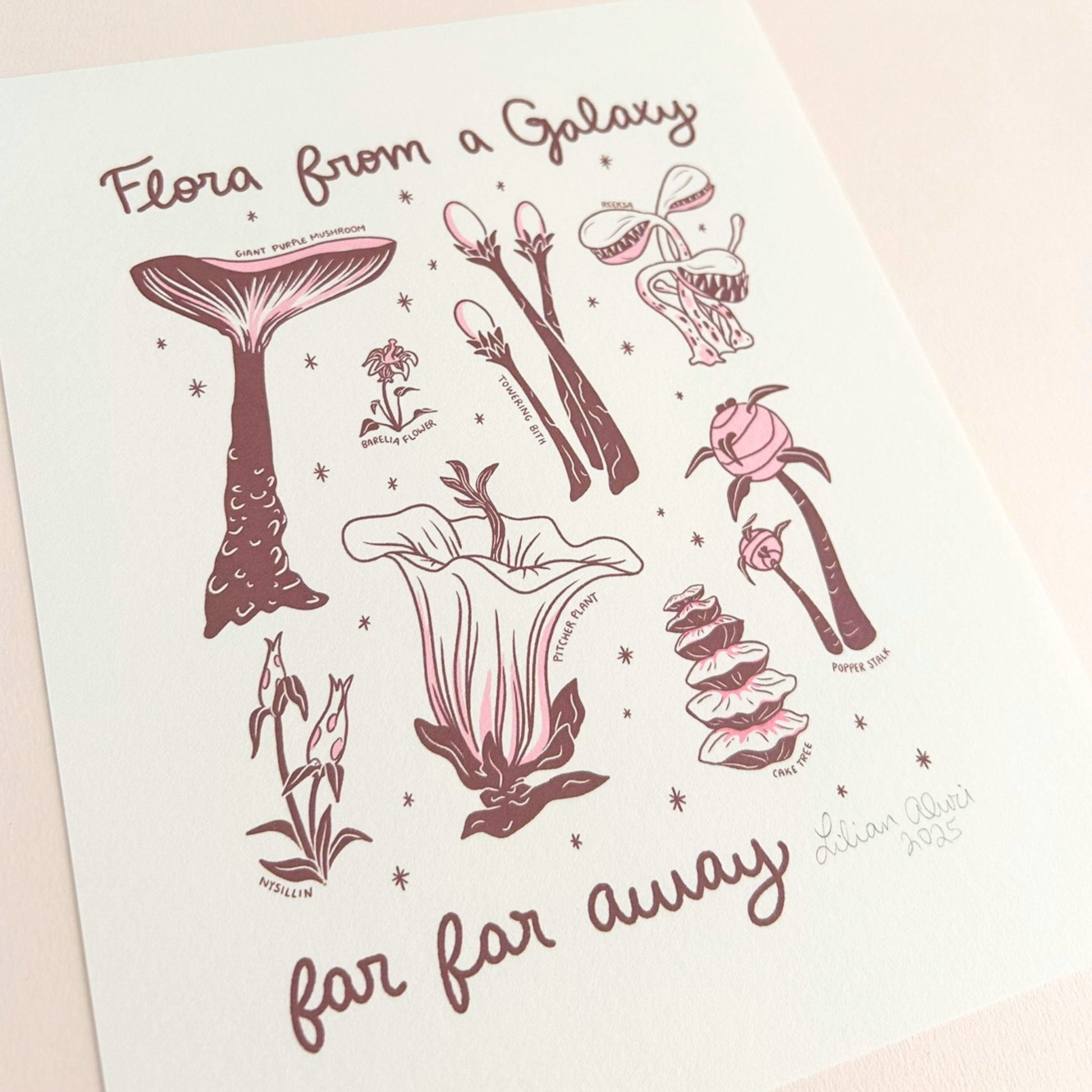 illustration of flowers and plants from star wars