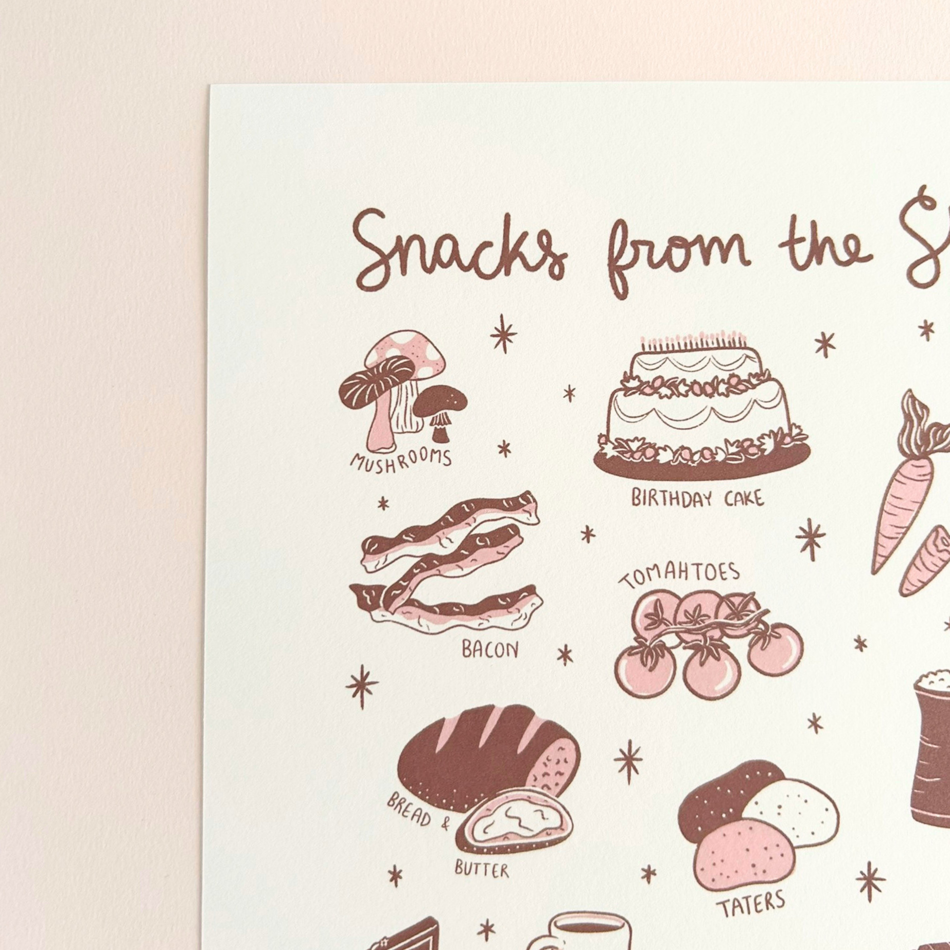 Illustration of snacks from Middle Earth on a light background