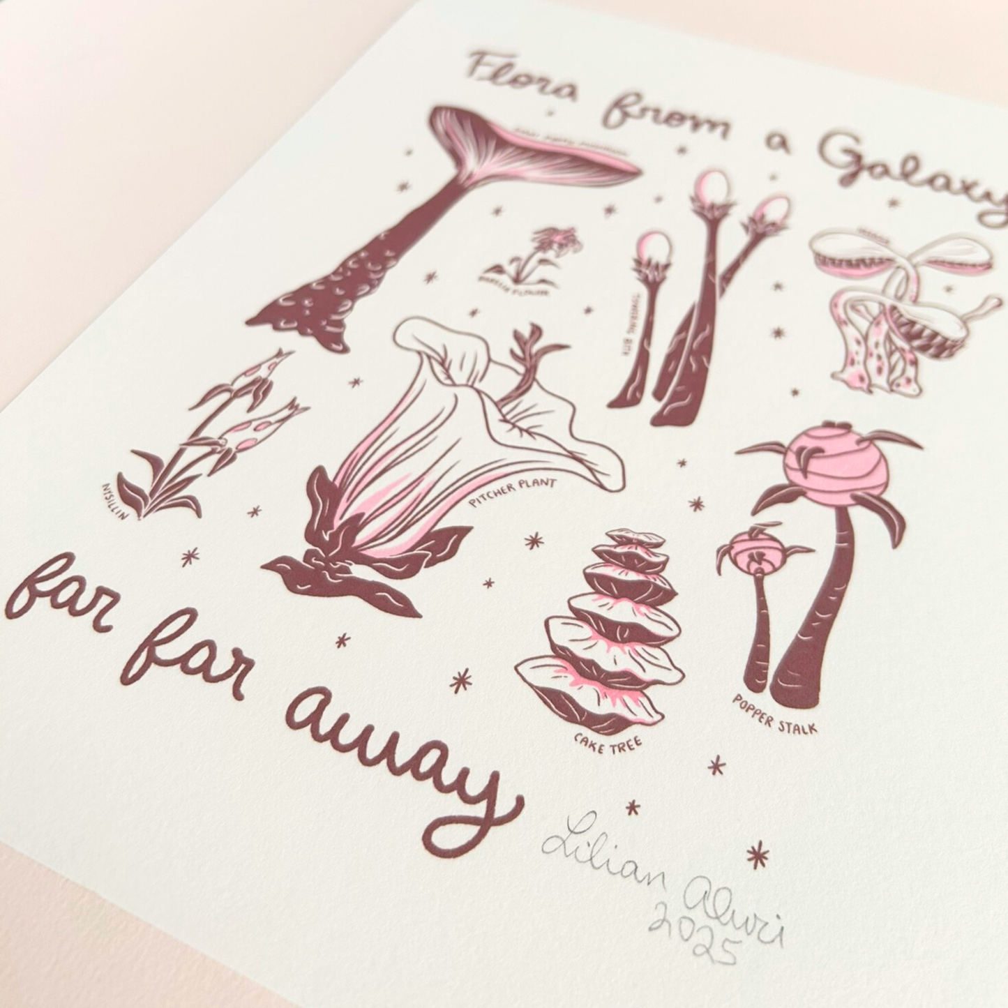 illustration of flowers and plants from star wars